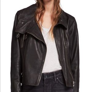 All Saints Bales Black Leather Jacket